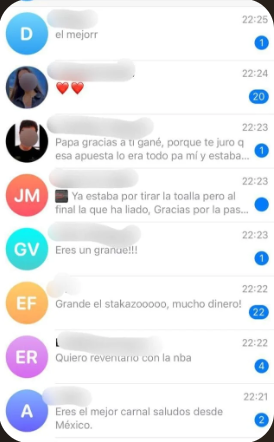 Mensajes de agradecimiento de miembros