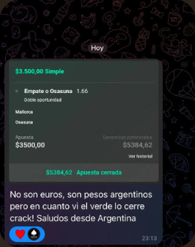 Boleto ganado compartido por un miembro